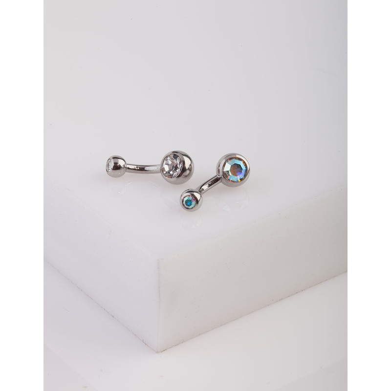 Surgical Steel Iridescent Belly Bar Pack