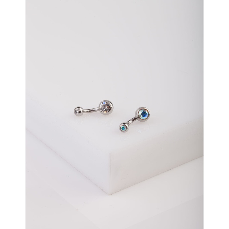 Surgical Steel Iridescent Belly Bar Pack