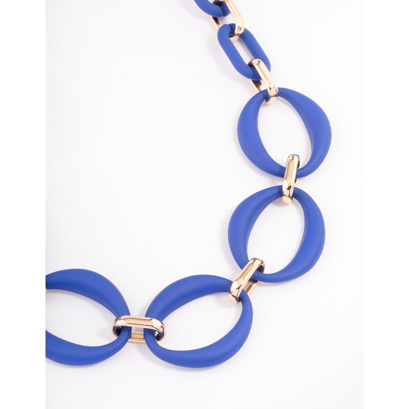 Gold Mixed Oval Link Necklace