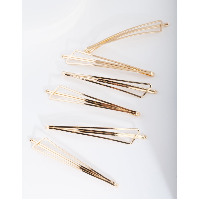 Gold Triangle Hair Slide 6-Pack