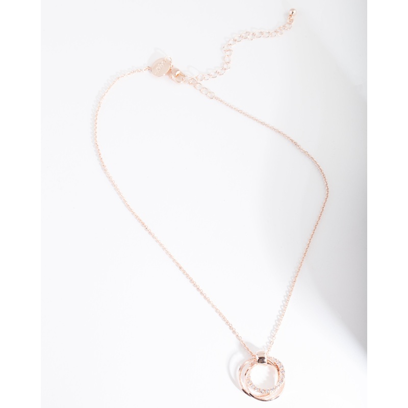 Rose Gold Cubic Zirconia Ring Necklace