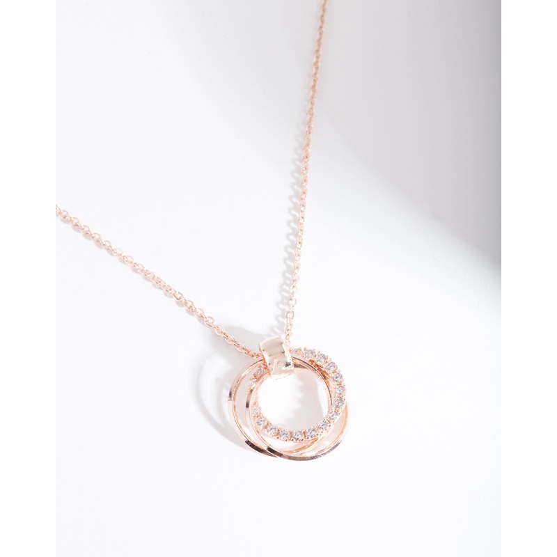 Rose Gold Cubic Zirconia Ring Necklace