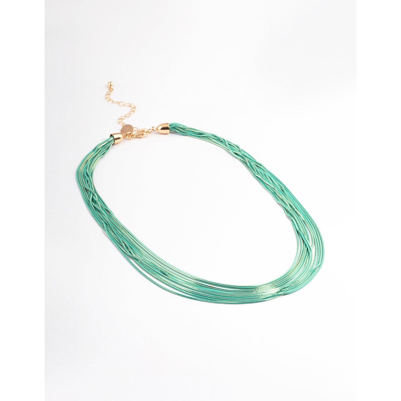 Gold Coated Snake Chain Multi-Row Necklace