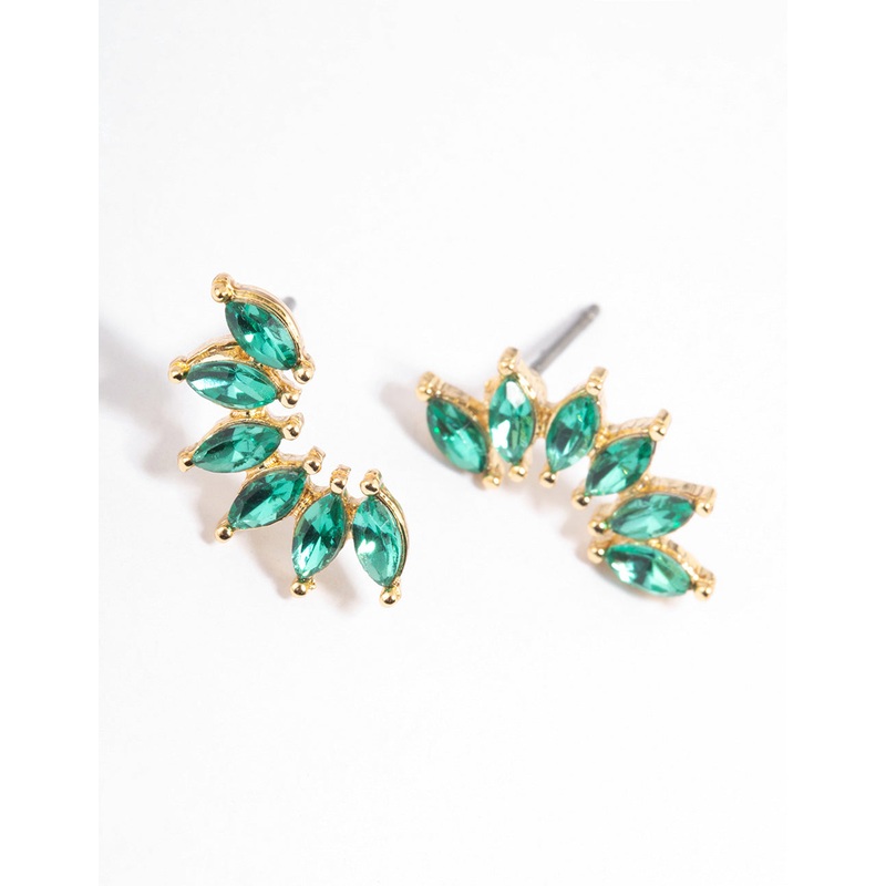 Gold Small Marquise Graduating Stud Earrings