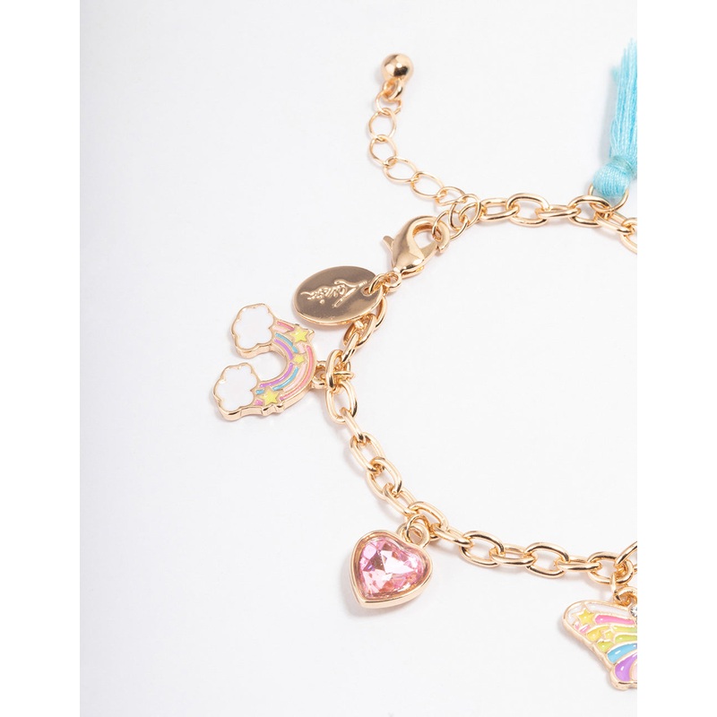 Kids Gold Bright Motif Charm Bracelet