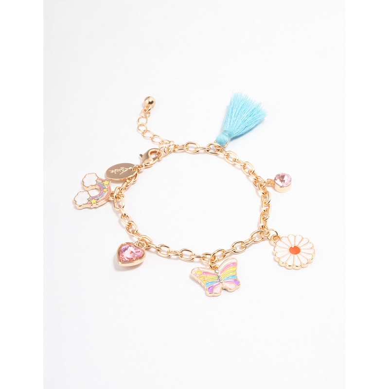 Kids Gold Bright Motif Charm Bracelet