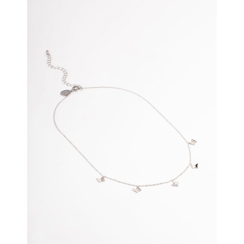 Waterproof Stainless Steel Butterfly Charm Necklace