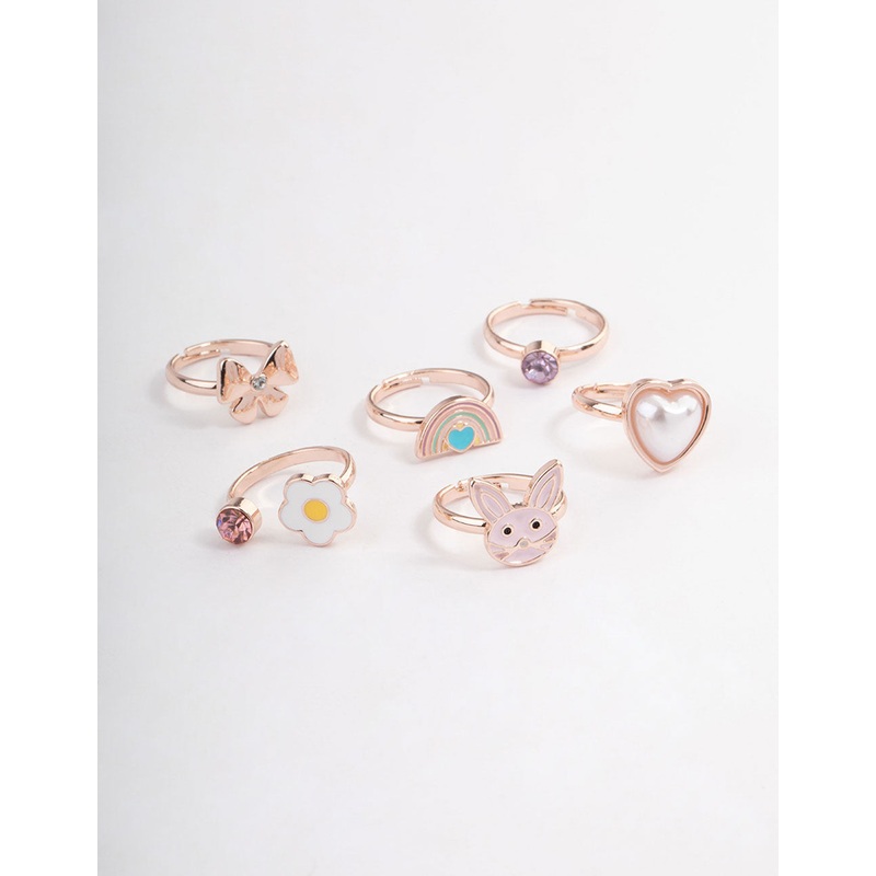 Kids Bunny Bow Ring 6-Pack