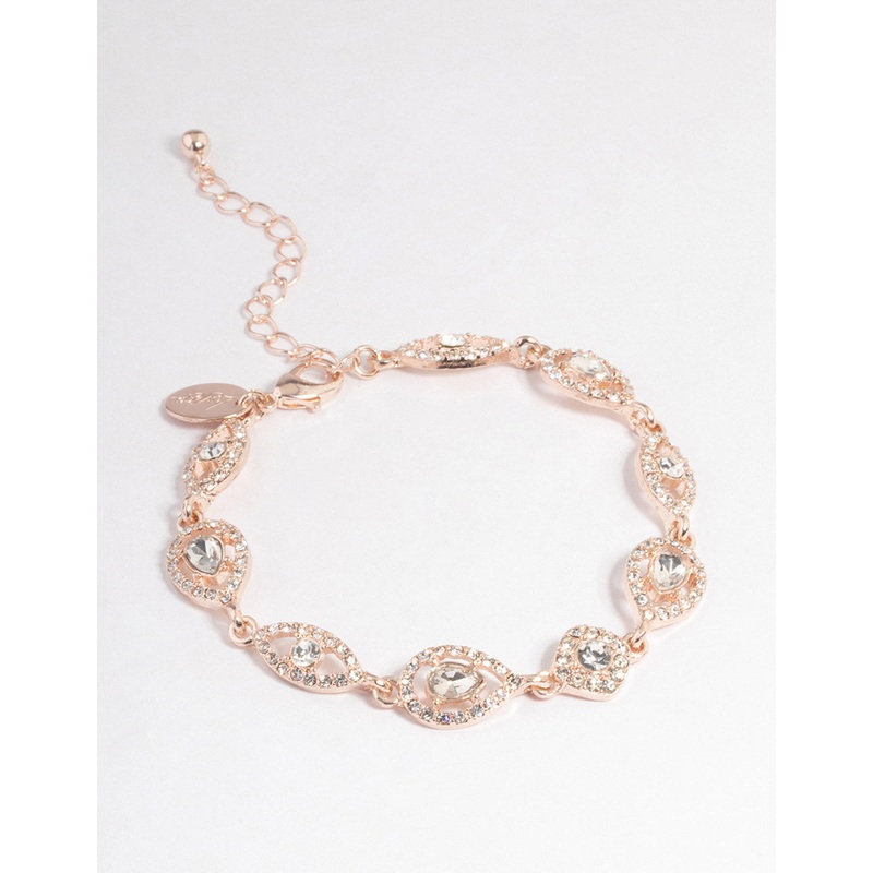 Rose Gold Teardrop & Eye Diamante Necklace