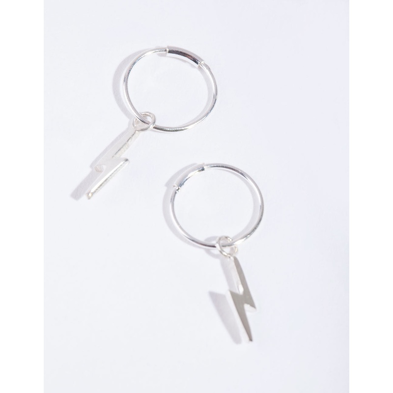 Sterling Silver Lightning Bolt Earrings