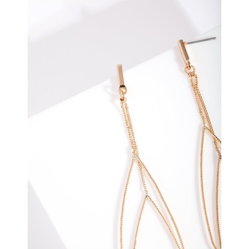 Gold Multi Layer Teardrop Earrings