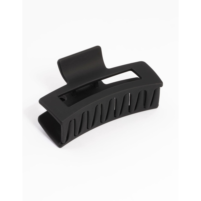 Matte Black Rectangle Outline Claw Clip