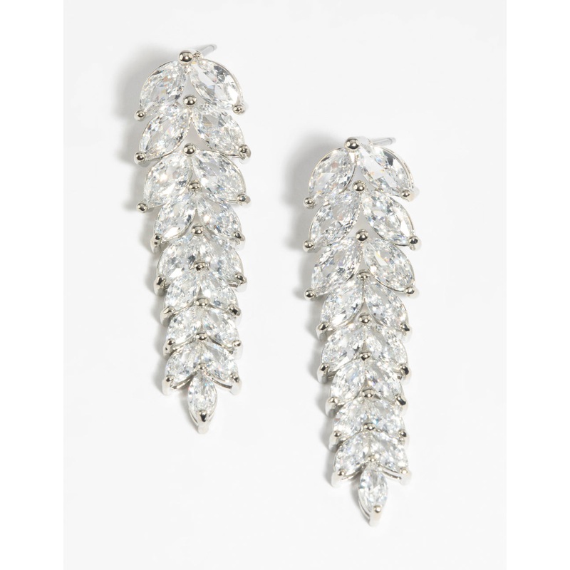 Diamond Simulant Waterfall Drop Earrings