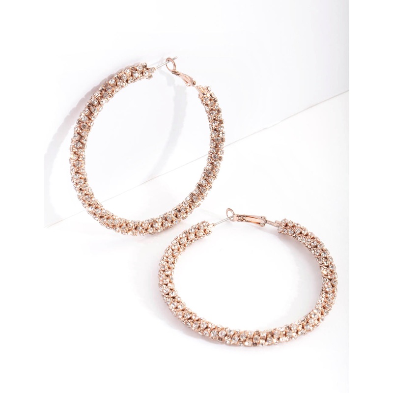 Gold Stone Cluster Hoop Earrings
