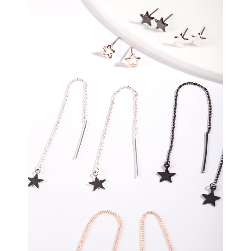 Rose Gold Mixed Earring 6-Pack