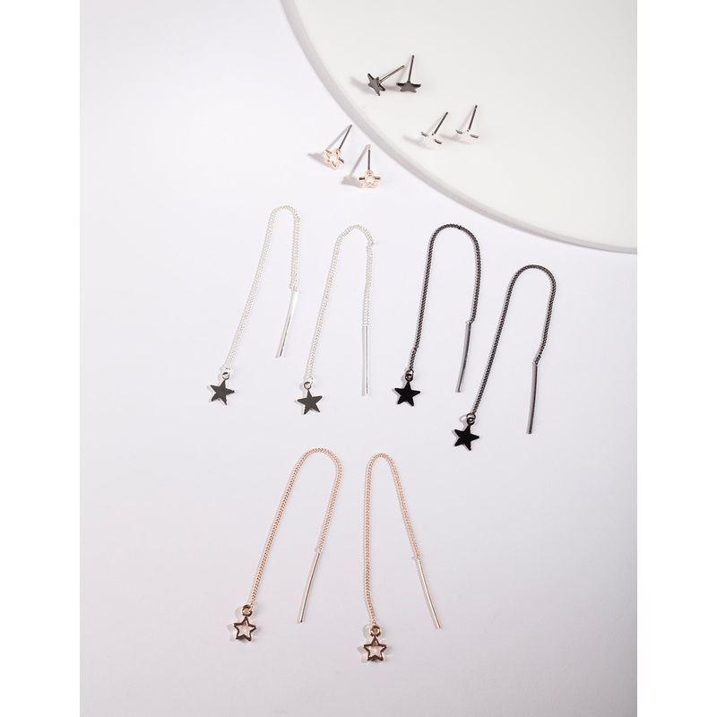 Rose Gold Mixed Earring 6-Pack