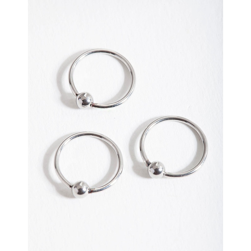 Surgical Steel Circle Bead Hoop Earring Pack