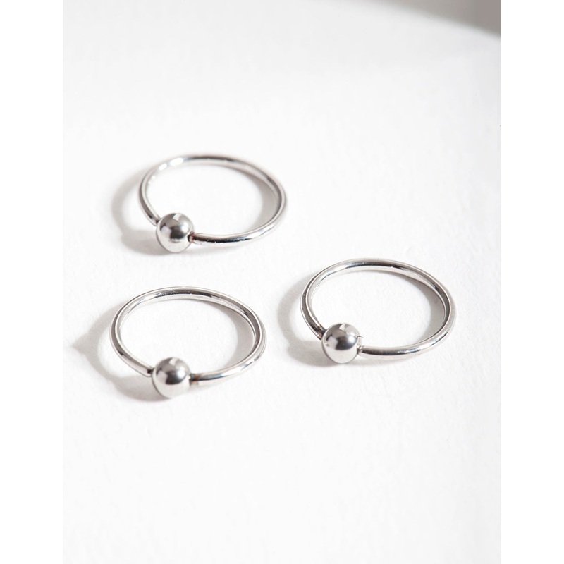 Surgical Steel Circle Bead Hoop Earring Pack