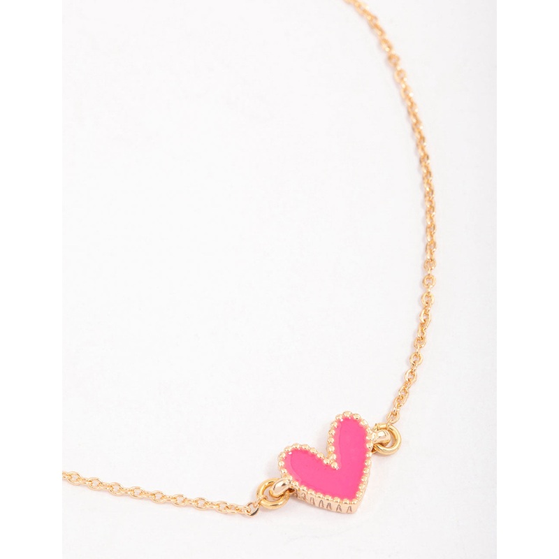 Gold Mini Heart Pendant Bracelet