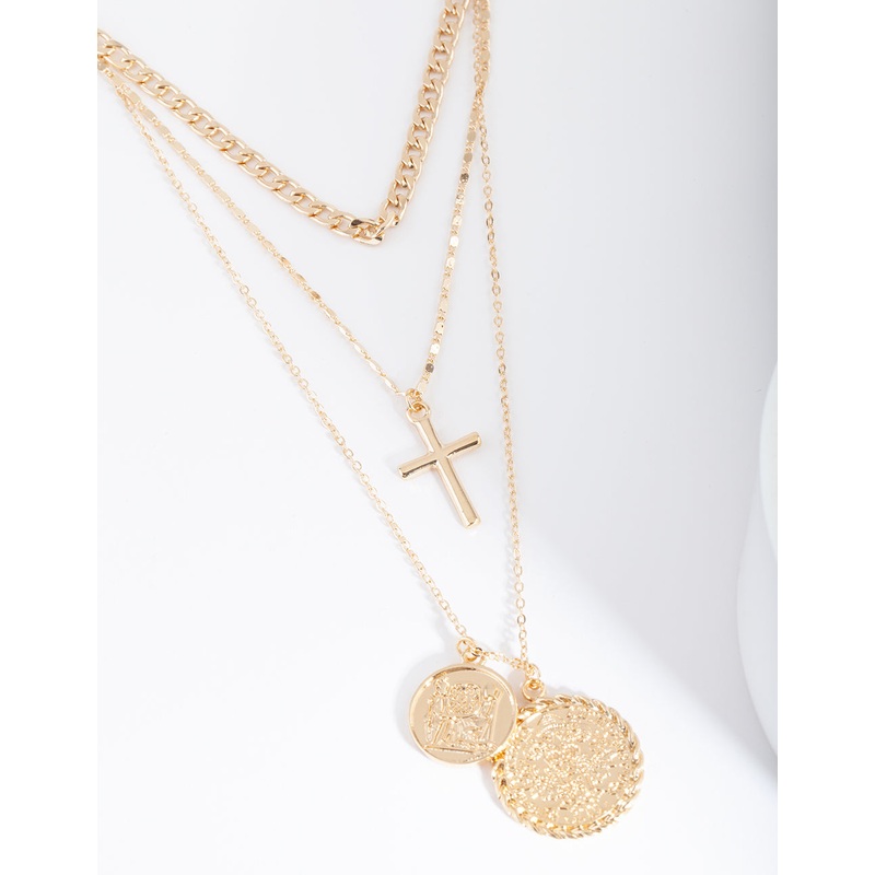 Gold Multi Charm Layered Necklace
