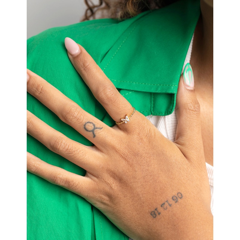 Gold Plated Sterling Silver Butterfly Ring