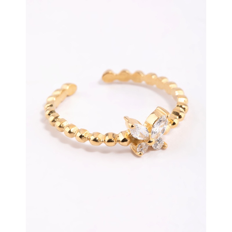 Gold Plated Sterling Silver Butterfly Ring