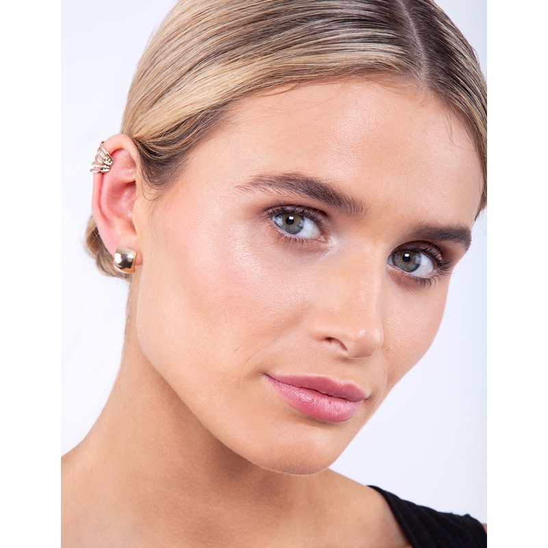 Gold Textured Ear Cuff & Earring Pack