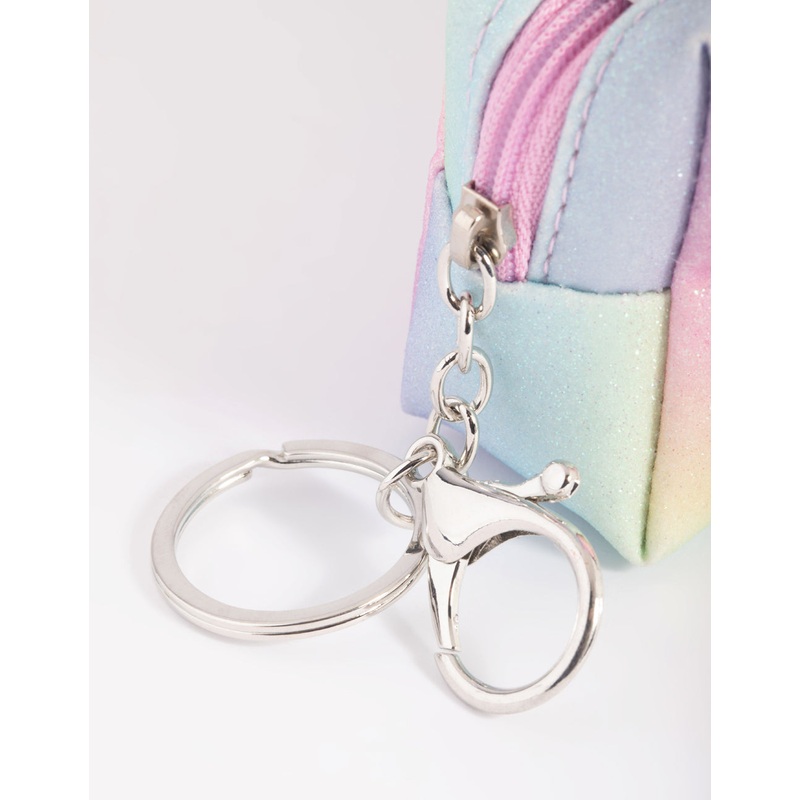 Kids Rainbow Bunny Purse Keyring