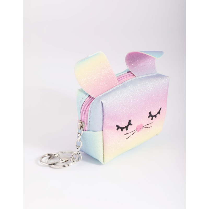Kids Rainbow Bunny Purse Keyring
