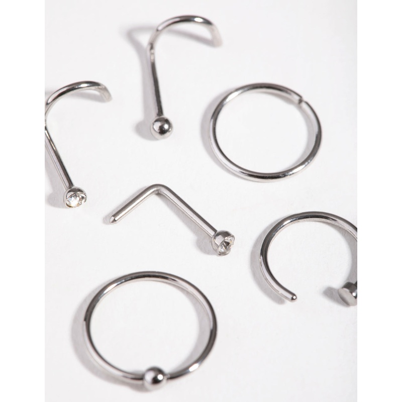 Surgical Steel Classic Mixed Nose Piercing 6-Pack