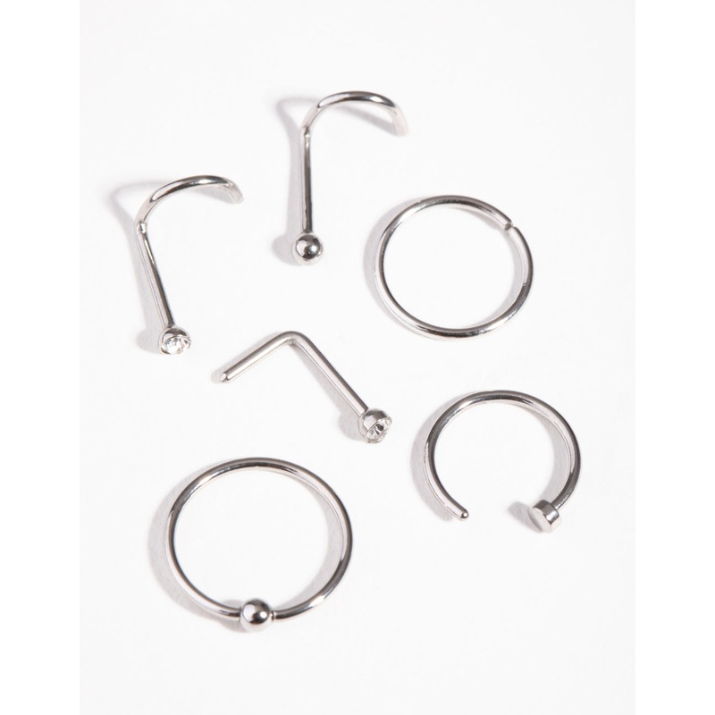 Surgical Steel Classic Mixed Nose Piercing 6-Pack