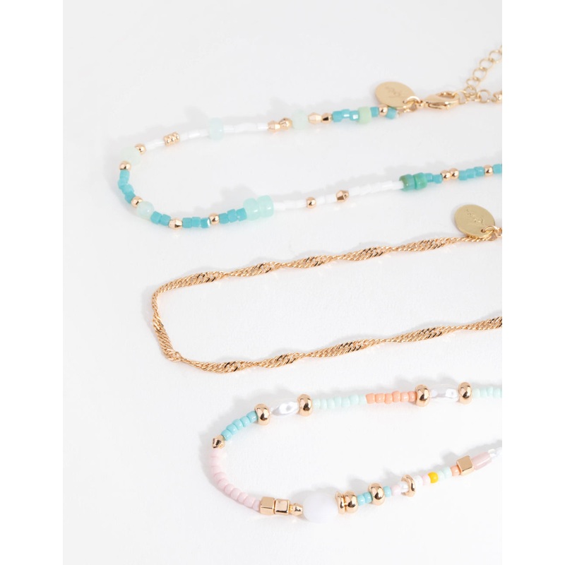 Gold Bead & Pearl Choker Pack