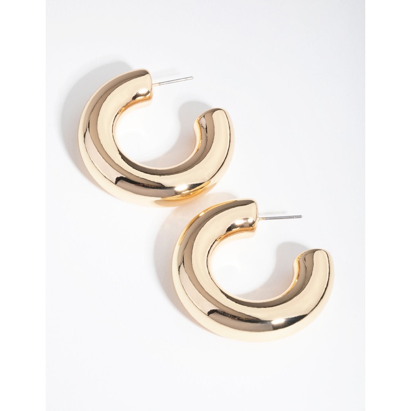 Gold Chunky C-Hoop Earrings