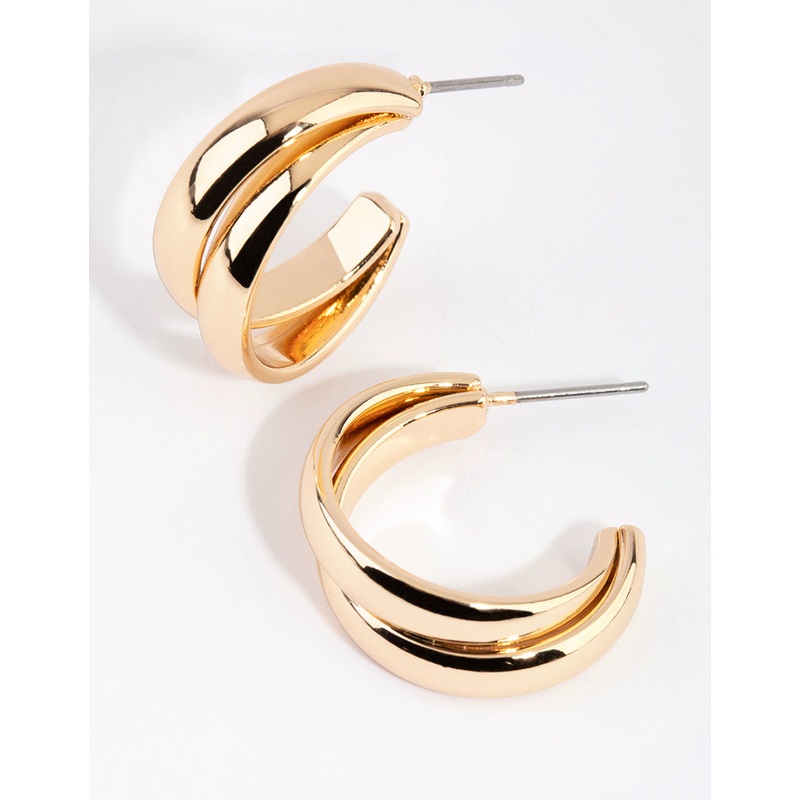 Gold Small Double Hoop Earrings