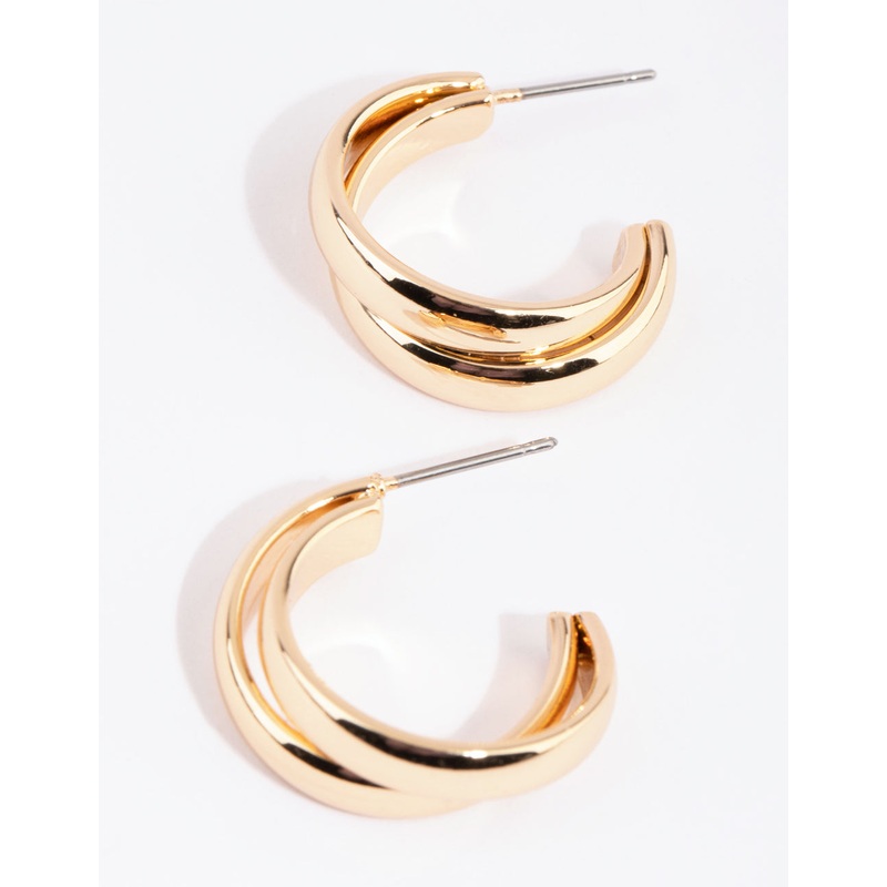 Gold Small Double Hoop Earrings