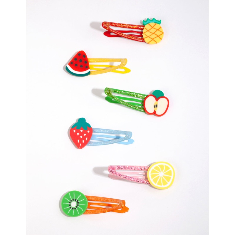 Kids Matte Multicoloured Fruit Salad Snap Clips