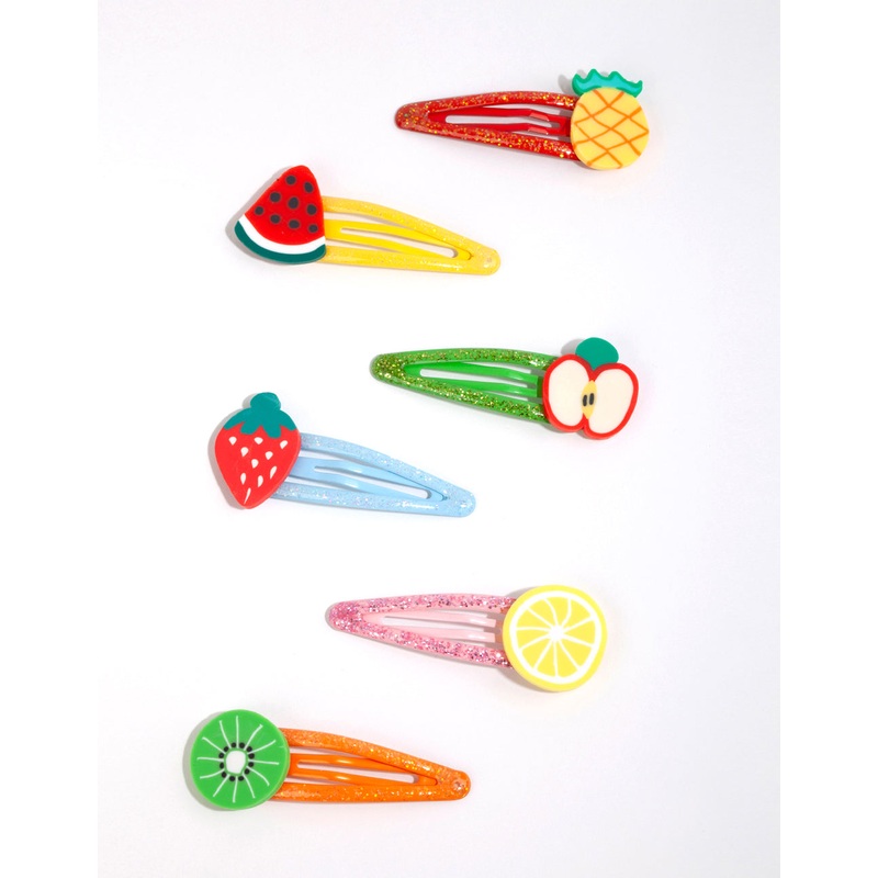 Kids Matte Multicoloured Fruit Salad Snap Clips