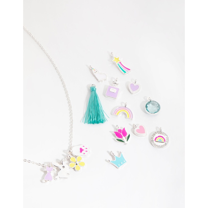 Kids Make You Own Gold Bunny & Kitty Necklace