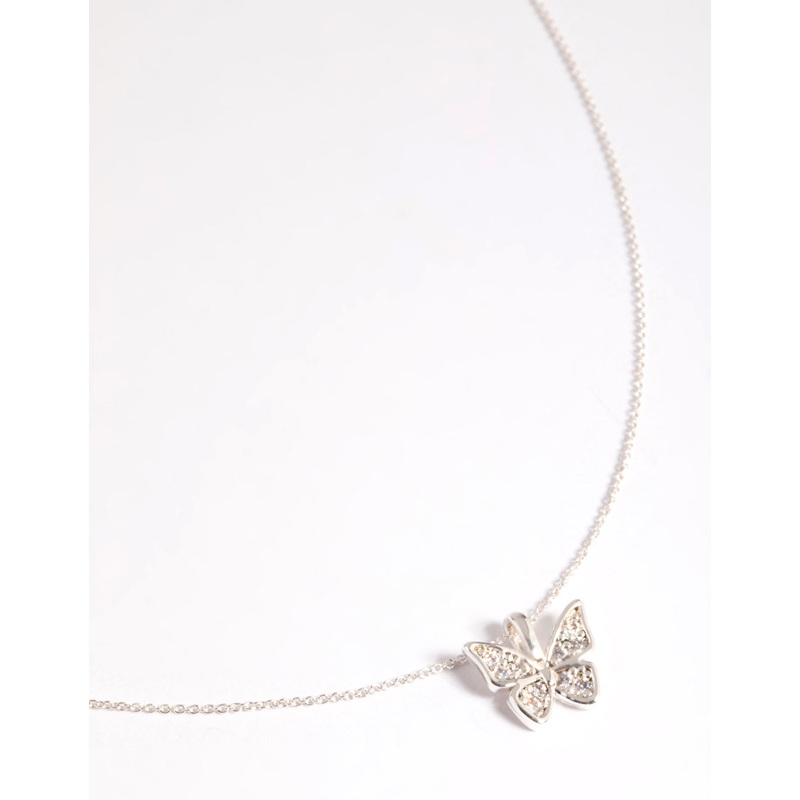 Gold Plated Cubic Zirconia Butterfly Stud Earrings