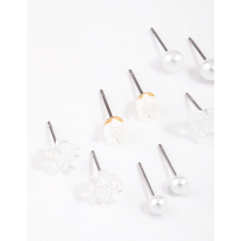 Gold Garden Mixed Stud Earrings 8-Pack