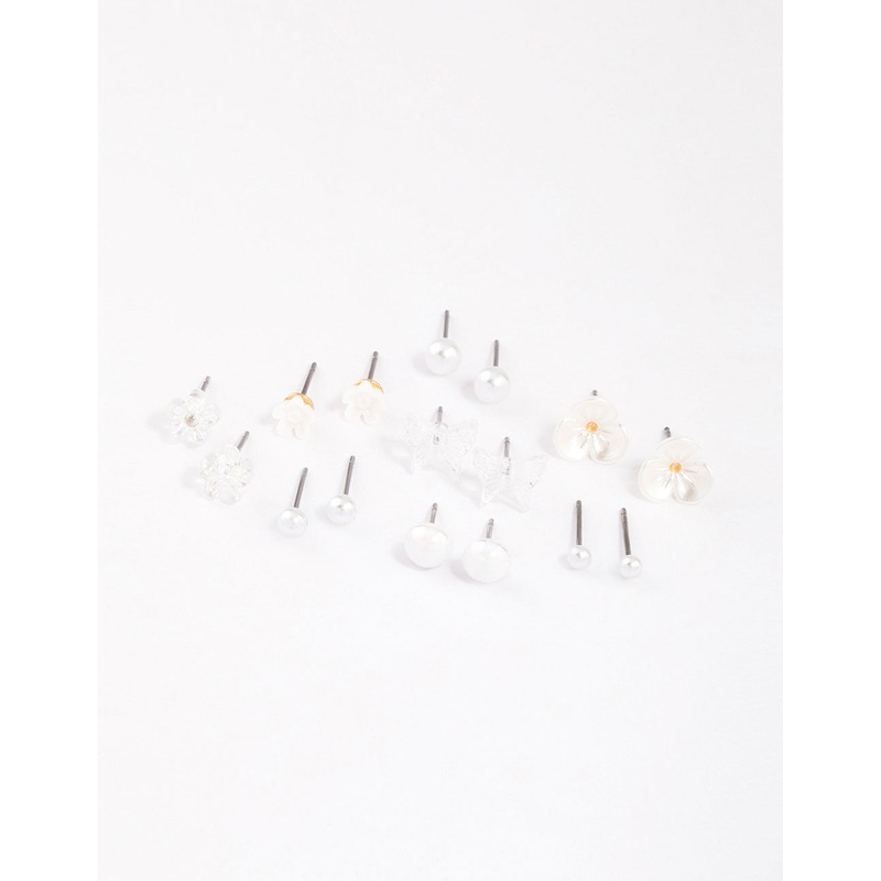 Gold Garden Mixed Stud Earrings 8-Pack