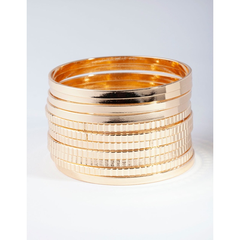 Gold Plain & Pattern Bracelet Pack