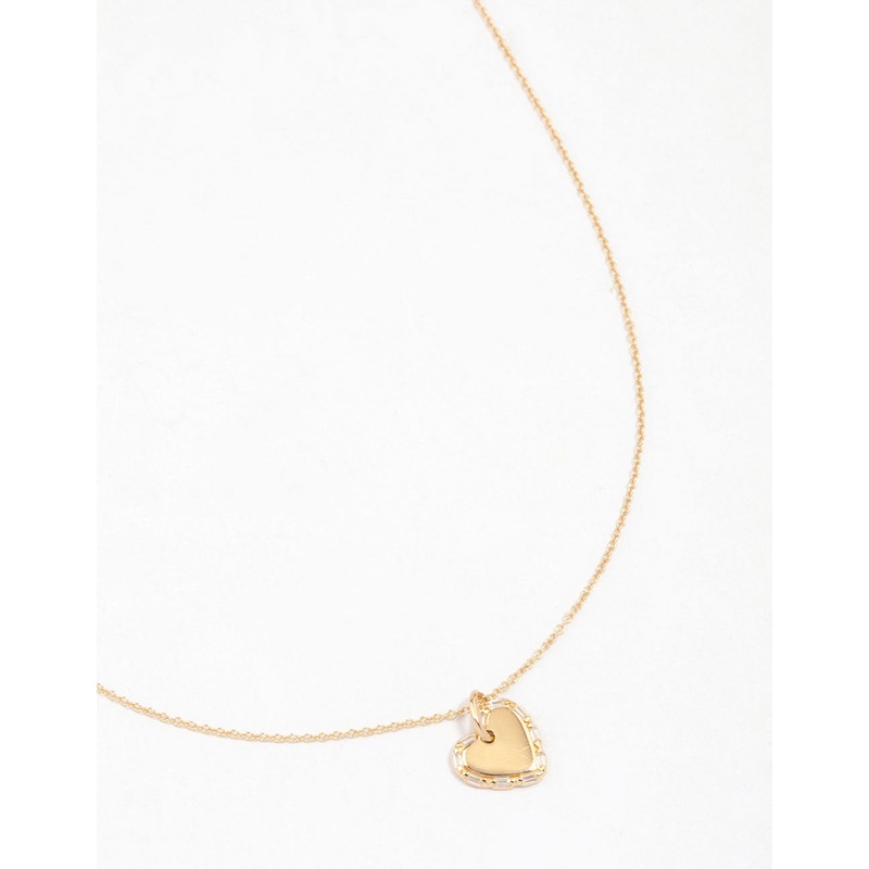 Gold Plated Sterling Silver Baguette Heart Necklace