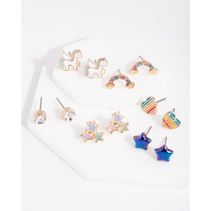 Kids Rainbow Stud Earring 6-Pack