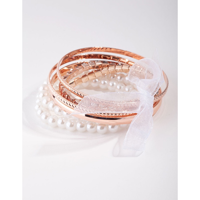 Kids Rose Gold Diamante Baby Mix Bracelet