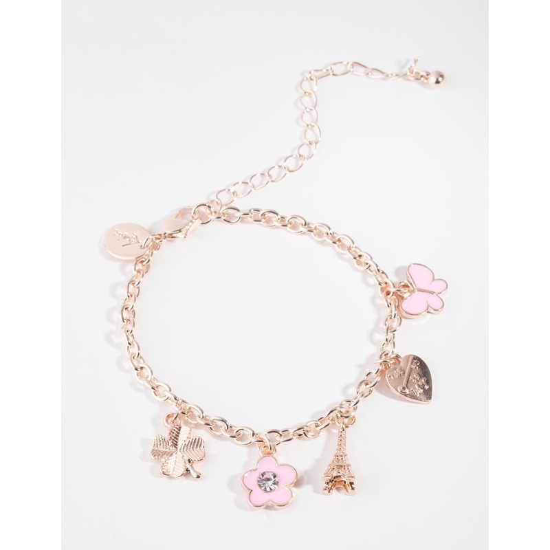 Kids Rose Gold Eiffel Tower Bracelet