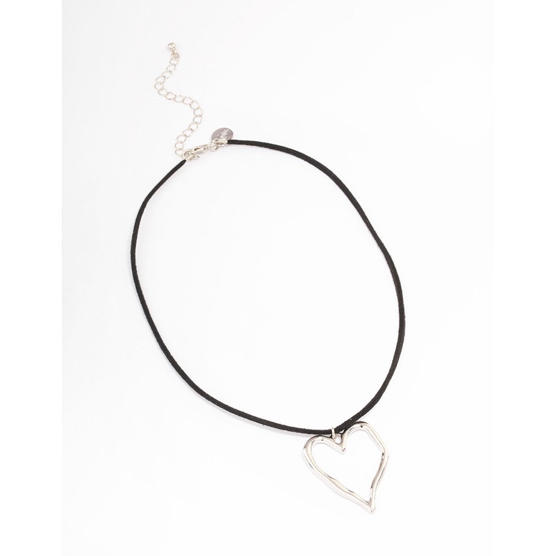 Silver Organic Shape Heart Necklace