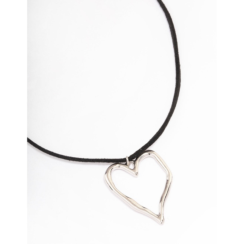 Silver Organic Shape Heart Necklace