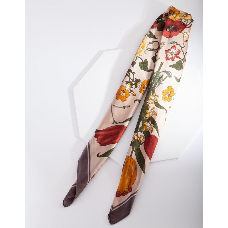 Blush Floral Neutral Bandana Hair Scarf