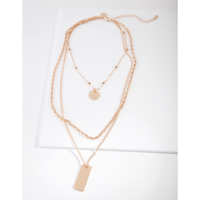 Gold Mixed Chain Layered Choker Necklace